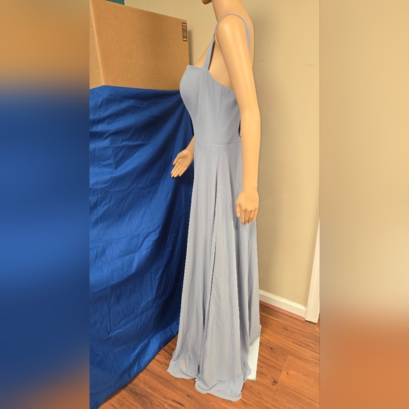 Windsor Blue Formal Gown Sweetheart Neckline Chiffon Size 16 Runs Small Fits 14 - Picture 5 of 15